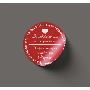 Gg Genç Girişimci Sticker Kuşe-Bu Paket Sizin Için Özenle Hazırlandı- 4 x 4 cm 50 Adet