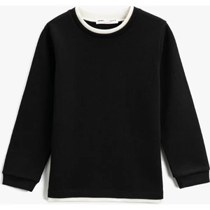 Basic Okul Sweatshirt Bisiklet Yaka