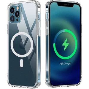 Kip GSM Apple iPhone 12 Pro Max Kılıf Magsafe Destekli Wireless Kablosuz Şarj Uyumlu Şeffaf Silikon Kılıf