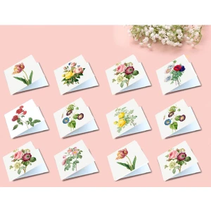 Tellgraf Reklam Hizmetleri Çiçekli Mesaj Kartı 12 'li