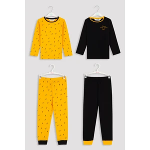 Çok Renkli Erkek Çocuk Şimşek Desenli 2li Pijama Takımı