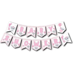 Çıtı Pıtı Store Zikzak Banner Baby Shower Pembe Fil