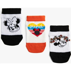 3'lü Minnie Mouse Baskılı Çorap Seti Lisanslı