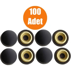 Vida Kapağı Kapatıcı 15 mm Mat Siyah Vida Tapası Tıpası 100 Adet