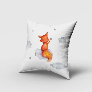 Yıldız Tutan Tilki, Çift Taraflı, Ithal Kadife Kumaş, Çocuk Bebek Odası Kırlent Kılıfı