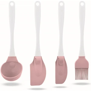 Servis Seti Silikon Kepçe, Büyük Spatula, Küçük Spatula, Fırça