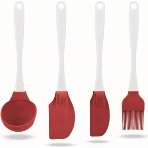 Servis Seti Silikon Kepçe, Büyük Spatula, Küçük Spatula, Fırça