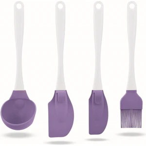 Servis Seti Silikon Kepçe, Büyük Spatula, Küçük Spatula, Fırça