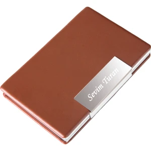 Hediye Shop İsme Özel Taba Rengi Deri Kartvizitlik