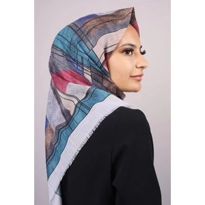 Polo İst. Desenli Keten Flamlı Eşarp - Desen-546-Renk-14