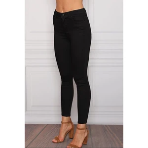 Solmayan Siyah Extra Skinny  Jeans Kot Pantolon (Dar Paça)