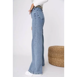 Mavi Polina Kar Yıkama Likralı Süper Yüksek Bel Bol Paça , Salaş Kot Pantolon