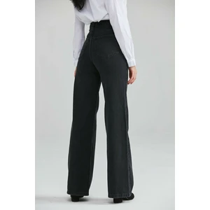 Likralı Süper Yüksek Bel 90's Wide Leg  Jeans palazzo Jeans - Salaş Kot Pantolon