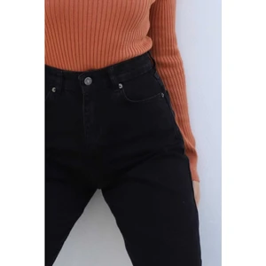 Pablo Kadın Solmayan Siyah Yüksek Bel Bol Paça Denim Kot Pantolon- Bol Kesim