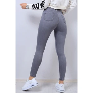 Kadın Sanders Gri Süper Skinny Jeans Kot Pantolon (Toparlayıcı)