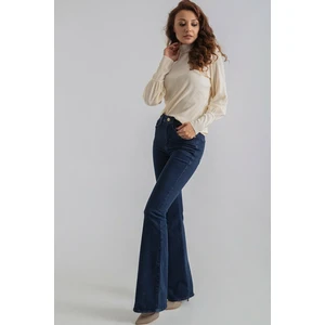 Kadın Koyu Mavi Ispanyol Jeans Koyu Mavi Renk Solmaz Özellikli Super Skinny Model