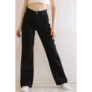 Kadın Süper Yüksek Bel Geniş Paça Wide Leg Jeans Pantolon