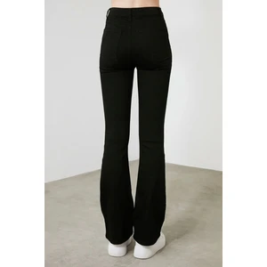 Ispanyol Paça Yüksek Bel Flare Jeans (Toparlayıcı) Simsiyah