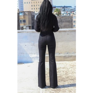 Rahat, Yumuşak Yüksek Bel Ispanyol Paça Likralı Kot Pantolon