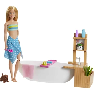 Wellness - Barbie'nin Spa Günü Oyun Seti, Sarışın Bebek, Küvet ve Aksesuarlar GJN32