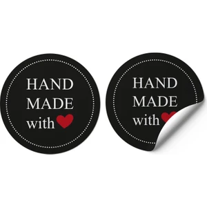 Gg Genç Girişimci Sticker Kuşe -Hand Made With- 4x4 cm 50 Adet