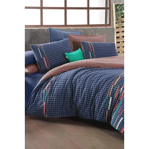 Layra Mavi Çift Kişilik %100 Pamuk Flanel (Pazen) Nevresim Takımı