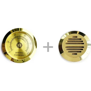 Metal Humidor Higrometresi ve Nemlendirici Haznesi Seti 50+43MM
