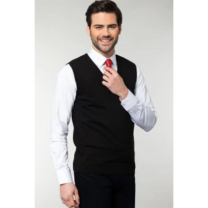 Slim Fit Dar Kesim V Yaka Kendinden Desenli Erkek Süveter