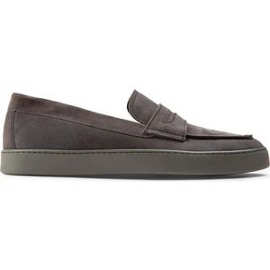 Hakiki Süet Gri Loafer Erkek Ayakkabı