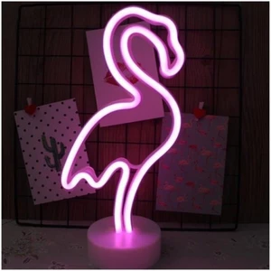 Flamingo Neon LED Işıklı Masa Lambası Dekoratif LED Neon Lamp
