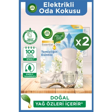 Air Wick Elektrikli Oda Kokusu Kit  (Cihaz+Yedek Temizliğin Esintisi) x