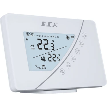 E.C.A Eca Poly Touch 400W Kablosuz Oda Termostatı Beyaz Dijital Kontrol Paneli ile Yüksek