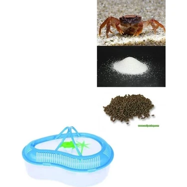 Canlı Petshop Tatlısu Yengeci ve Teraryumu Yaşam Alanı (Teraryum+Kum+Yem+Yengeç) Komple Set