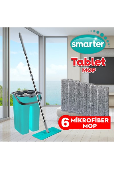Smarter Tablet Mop 6 'lı Mikrofiber Mop Temizlik Seti