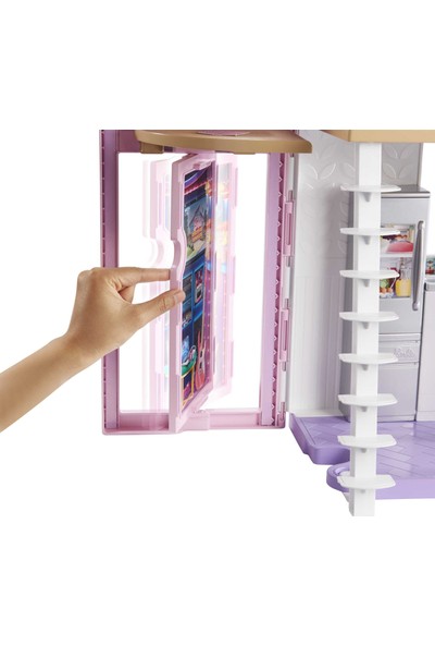 Barbie'nin Malibu Evi, Dönüşüm Özellikli, 25'ten Fazla Parçalı ve 2 Katlı Bebek Evi FXG57