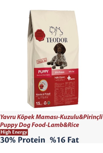 Teodor Yavru Köpek Maması Kuzulu Pirinçli 15 kg