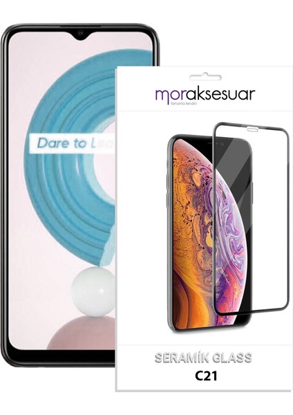 Realme C21 Seramik Ekran Koruyucu Esnek Parlak Cam Şeffaf