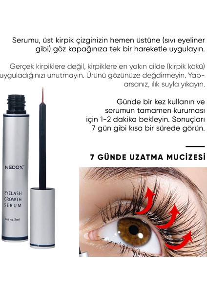 Kaş ve Kirpik Uzatıcı, Onarıcı, Besleyici ve Serum 5 ml