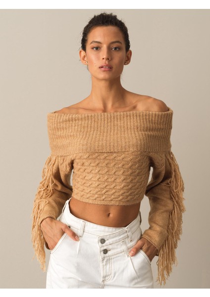 Kadın Camel Oversize Kazak fiyatları