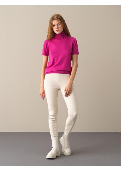 Kadın Fuşya Rahat Kesim Basic Kazak