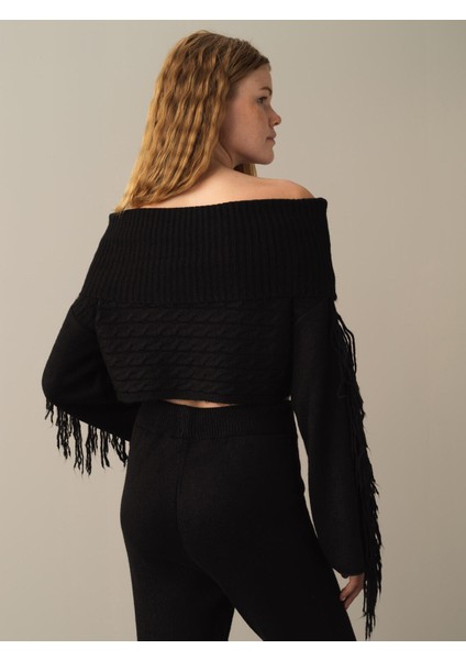 Kadın Siyah Oversize Kazak fırsatları