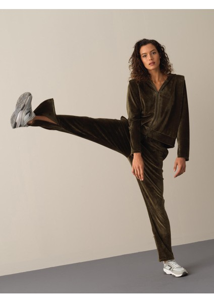 Kadın Haki Kadife Sweat Pantolon fiyatları