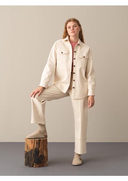 Pamuklu Oversize Cepli Gömlek Ceket
