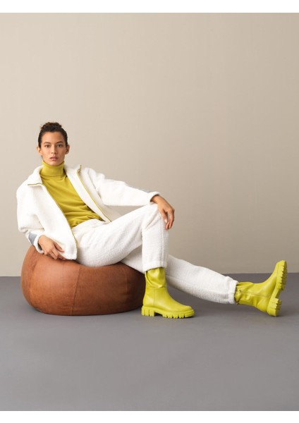 Kadın Beyaz Polar Sweat Pantolon