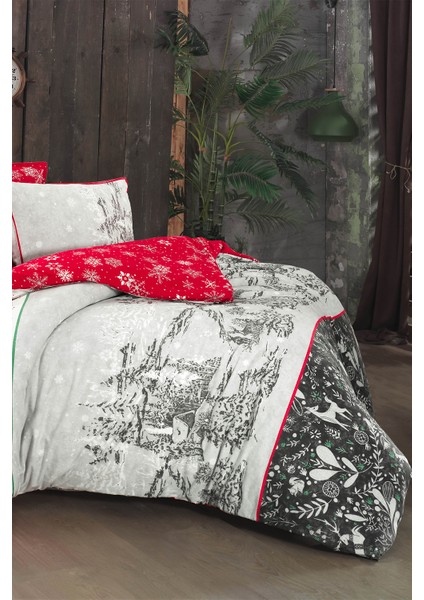 Dolce Kırmızı Çift Kişilik %100 Pamuk Flanel (Pazen) Nevresim Takımı fırsatları