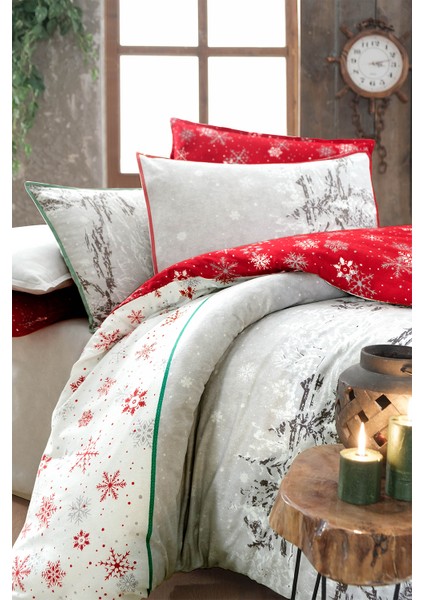 Dolce Kırmızı Çift Kişilik %100 Pamuk Flanel (Pazen) Nevresim Takımı indirimleri