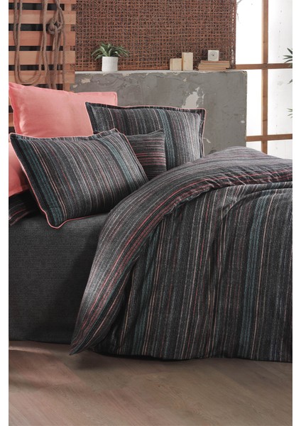 Jonas Antrasit Çift Kişilik %100 Pamuk Flanel (Pazen) Nevresim Takımı modelleri