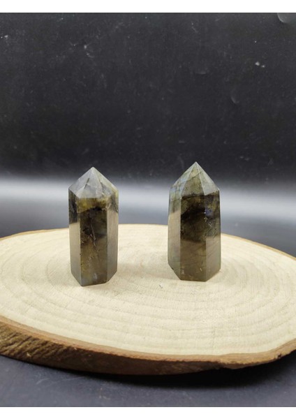 Labradorit Piramit Dekoratif Doğal Taş (Sertifikalı)