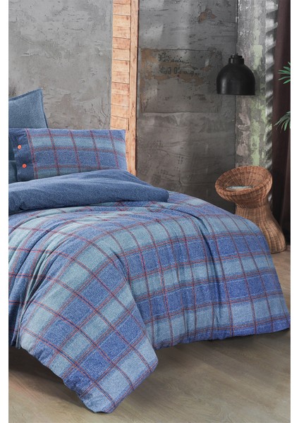 Arves Mavi Çift Kişilik %100 Pamuk Flanel (Pazen) Nevresim Takımı fiyatları