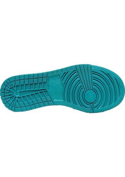048 Deri Sneakers Kız Çocuk Spor Ayakkabı 31-35 Beyaz Buz Su Yeşili modelleri